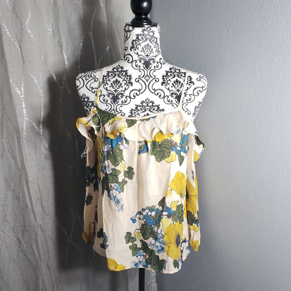 COPY - Joie Birtha Cold Shoulder Silk Top